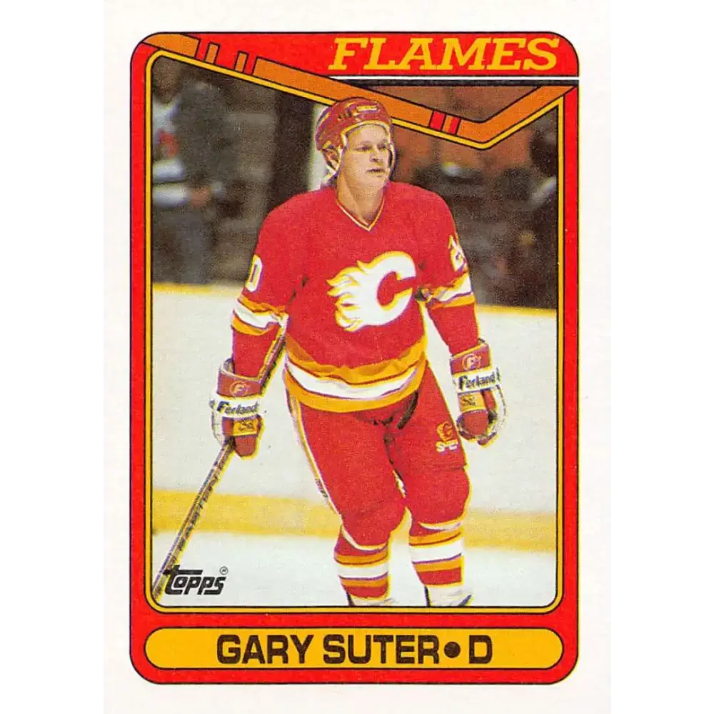 1990-91 Topps #205 Gary Suter NM-MT Calgary Flames Hockey Card - Hockey Card Single