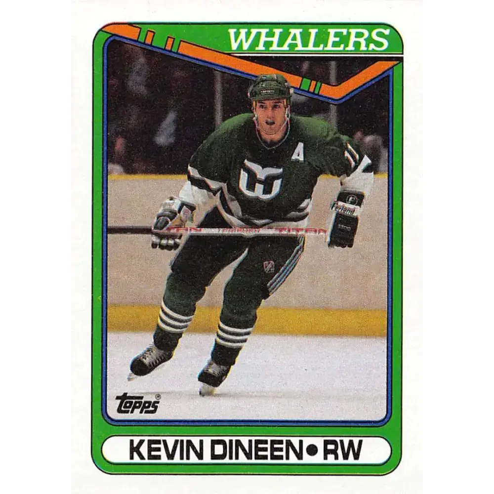 1990-91 Topps #213 Kevin Dineen NM-MT Hartford Whalers Hockey Card - Hockey Card Single