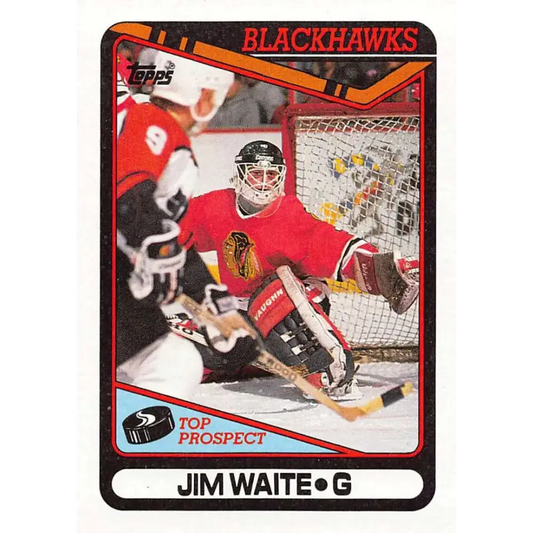 1990-91 Topps #214 Jim Waite NM-MT RC Rookie Chicago Blackhawks Hockey Card