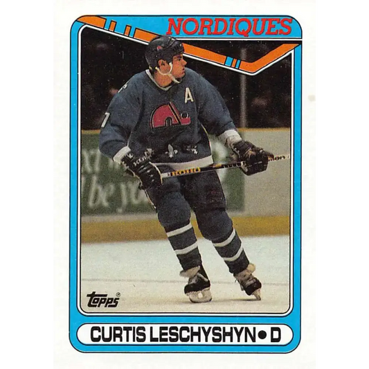 1990-91 Topps #216 Curtis Leschyshyn NM-MT RC Rookie Hockey Card - Hockey Card Single