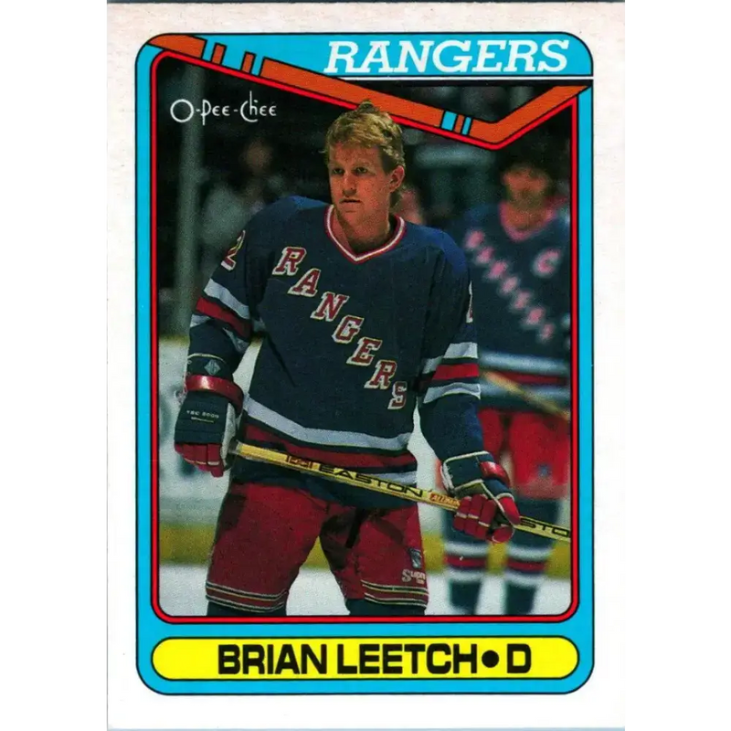 1990-91 Topps #221 Brian Leetch NM-MT New York Rangers Hockey Card