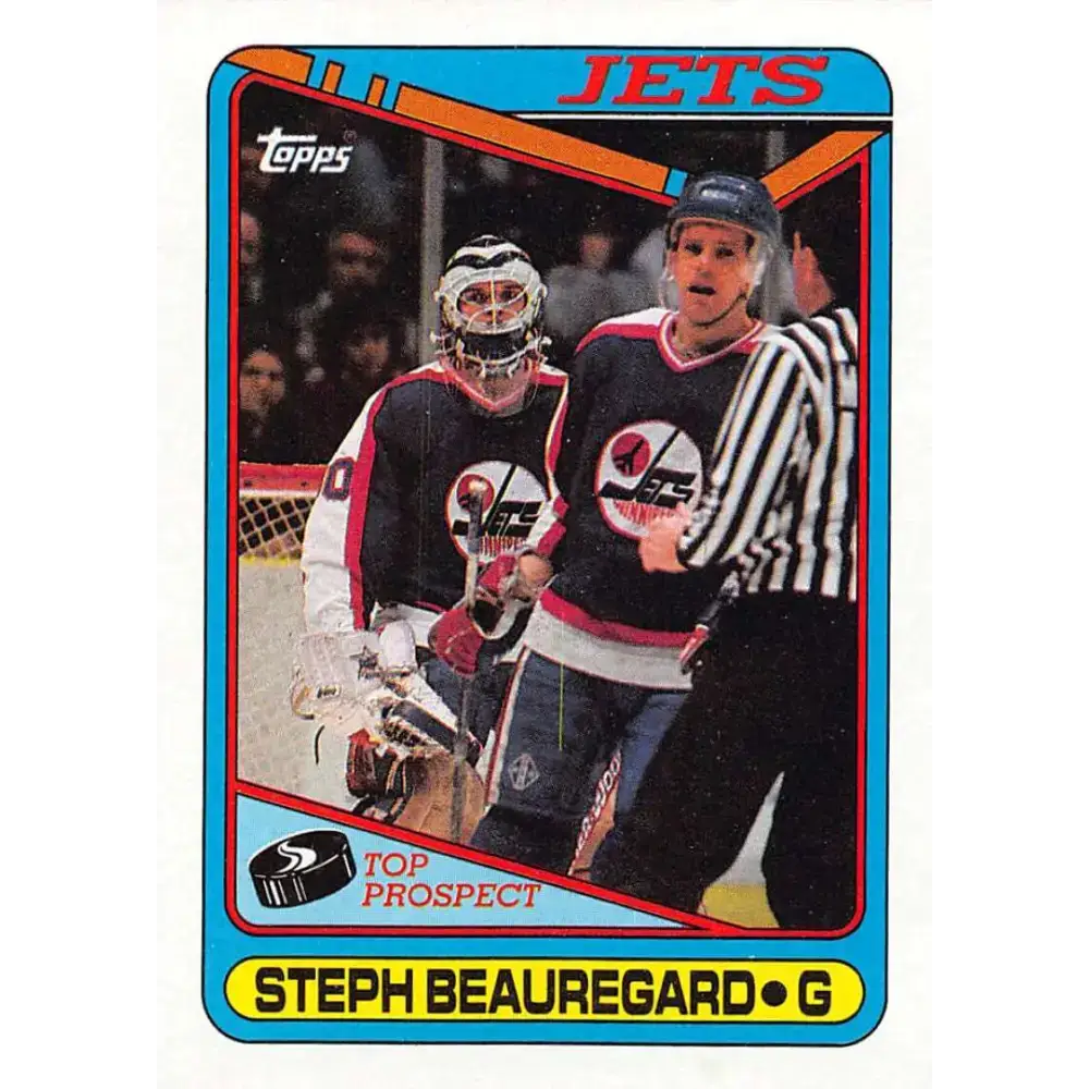 1990-91 Topps #223 Steph Beauregard NM-MT RC Rookie Winnipeg Jets Hockey Card - Hockey Card Single