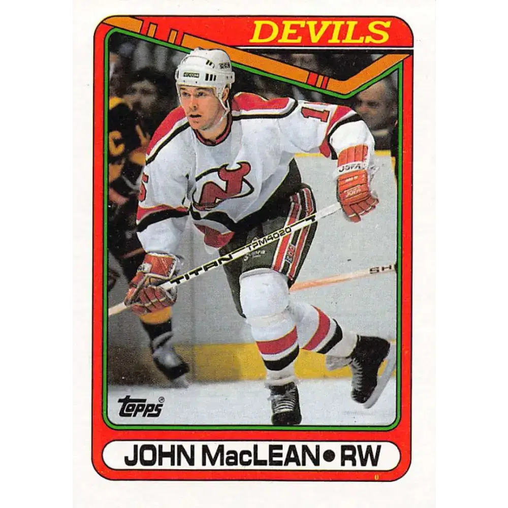 1990-91 Topps #224 John MacLean NM-MT New Jersey Devils Hockey Card - Hockey Card Single