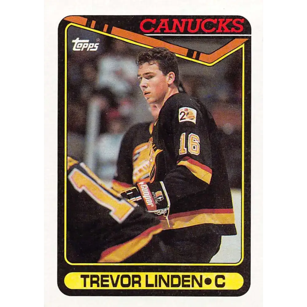 1990-91 Topps #225 Trevor Linden NM-MT Vancouver Canucks Hockey Card - Hockey Card Single