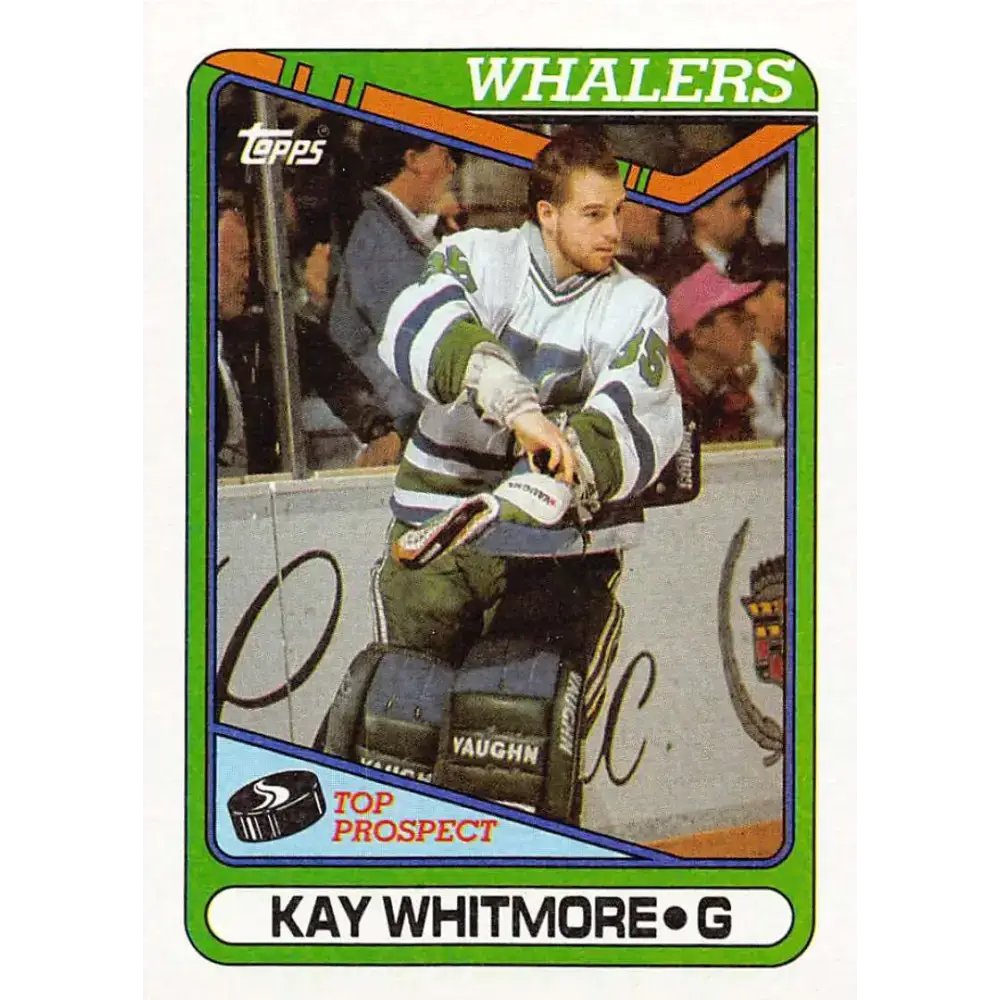 1990-91 Topps #232 Kay Whitmore NM-MT RC Rookie Hartford Whalers Hockey Card - Hockey Card Single