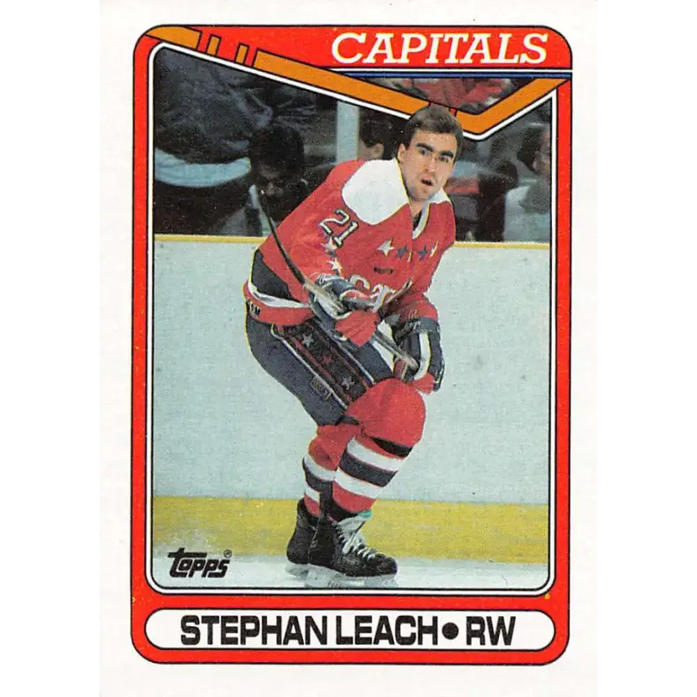 1990-91 Topps #235 Stephen Leach NM-MT Washington Capitals Hockey Card - Hockey Card Single