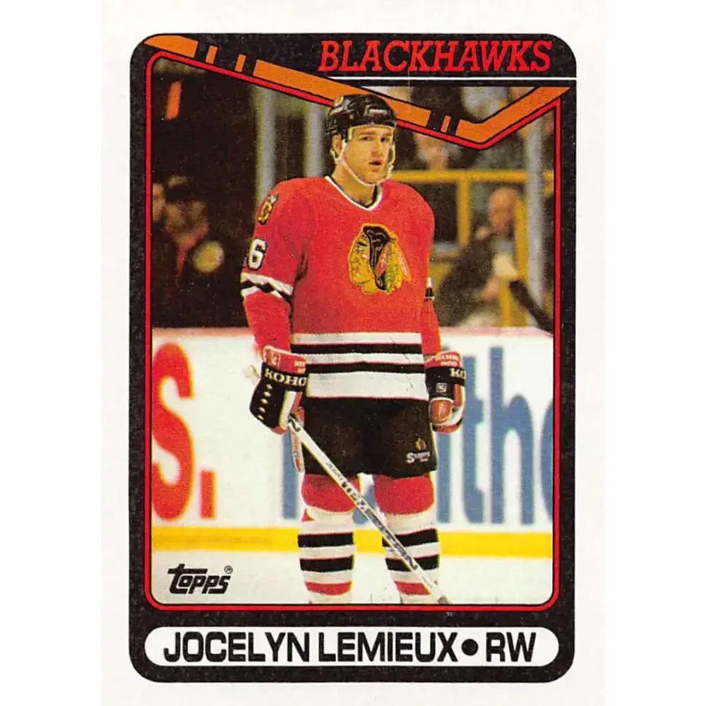1990-91 Topps #237 Jocelyn Lemieux NM-MT Chicago Blackhawks Hockey Card - Hockey Card Single