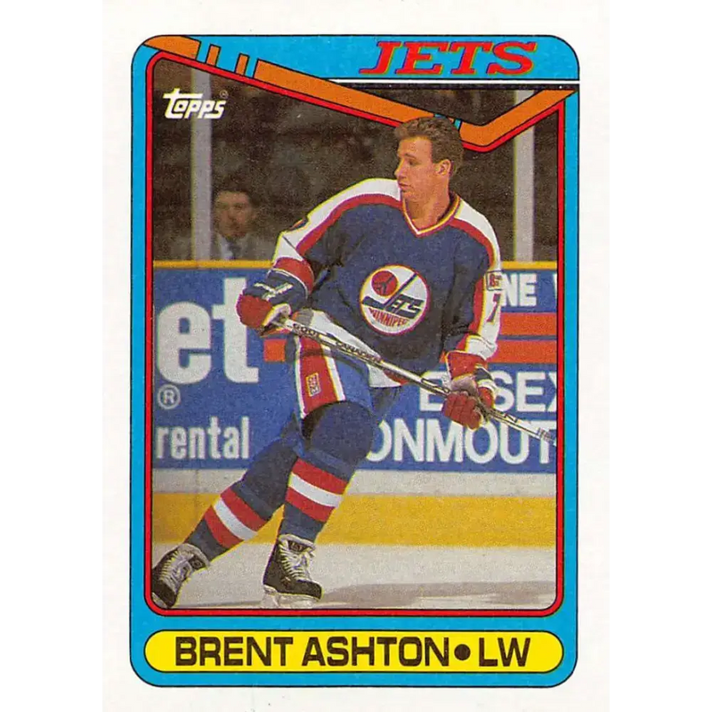 1990-91 Topps #24 Brent Ashton NM-MT Winnipeg Jets Hockey Card - Hockey Card Single