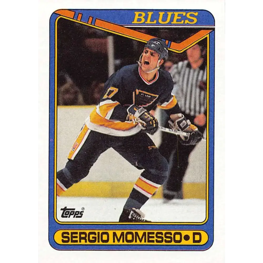 1990-91 Topps #244 Sergio Momesso NM-MT RC Rookie St. Louis Blues Hockey Card