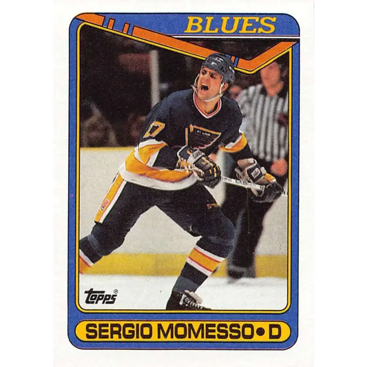 1990-91 Topps #244 Sergio Momesso NM-MT RC Rookie St. Louis Blues Hockey Card