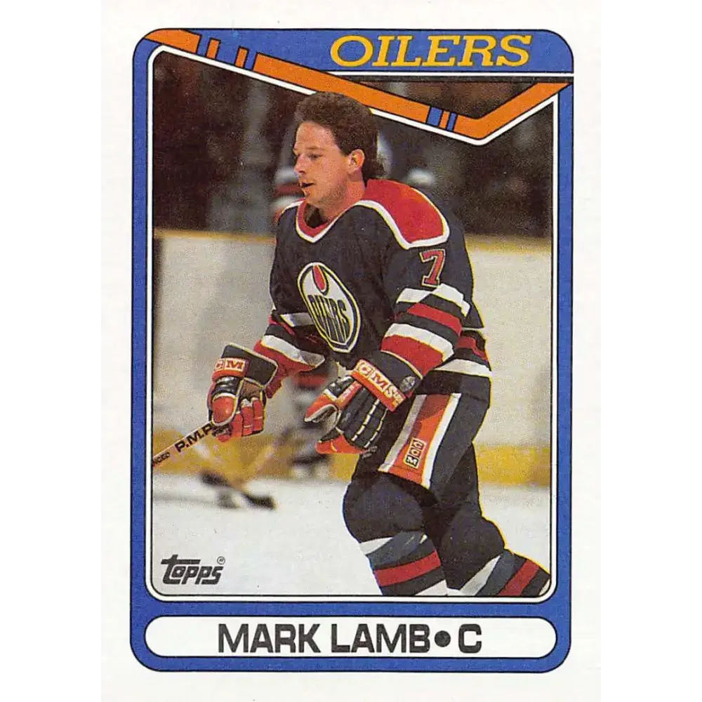 1990-91 Topps #25 Mark Lamb NM-MT Edmonton Oilers Hockey Card - Hockey Card Single