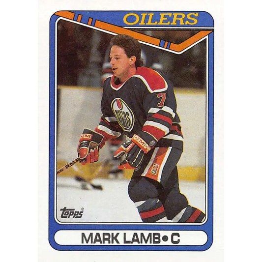 1990-91 Topps #25 Mark Lamb NM-MT Edmonton Oilers Hockey Card - Hockey Card Single