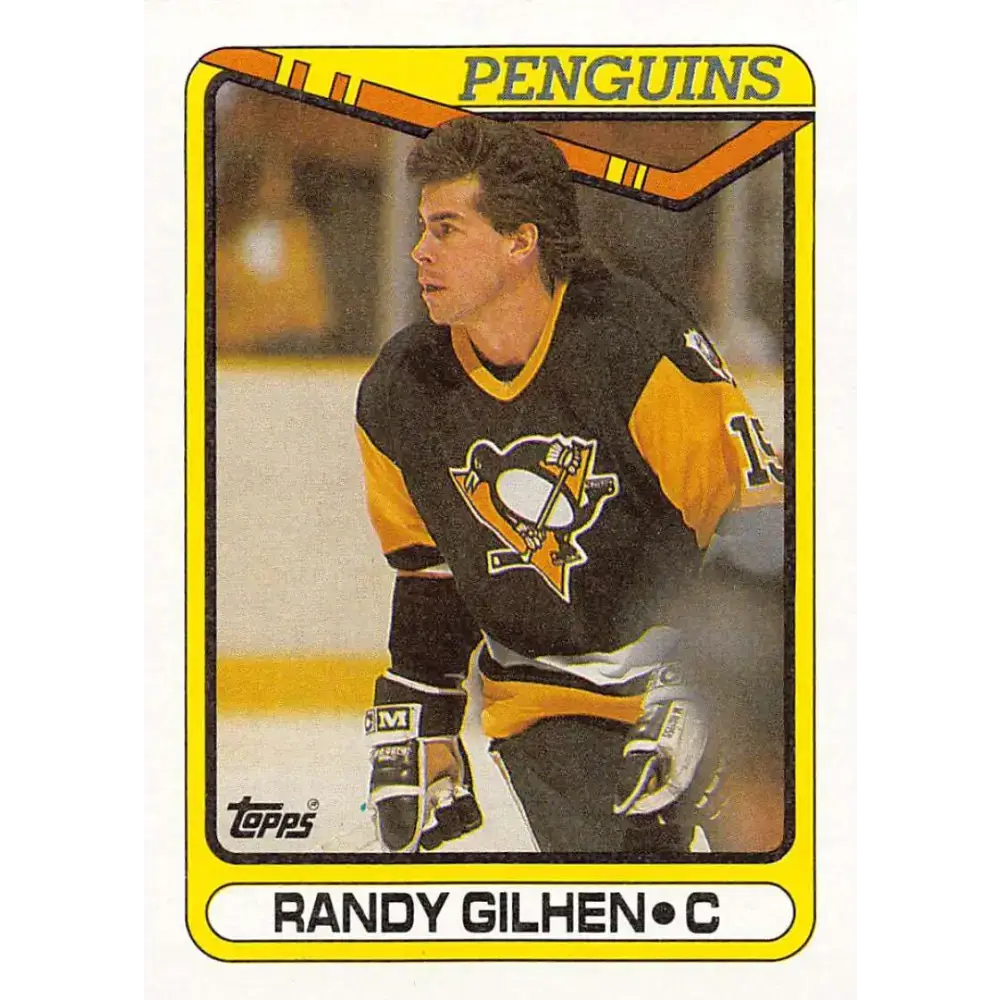 1990-91 Topps #250 Randy Gilhen NM-MT Pittsburgh Penguins Hockey Card - Hockey Card Single
