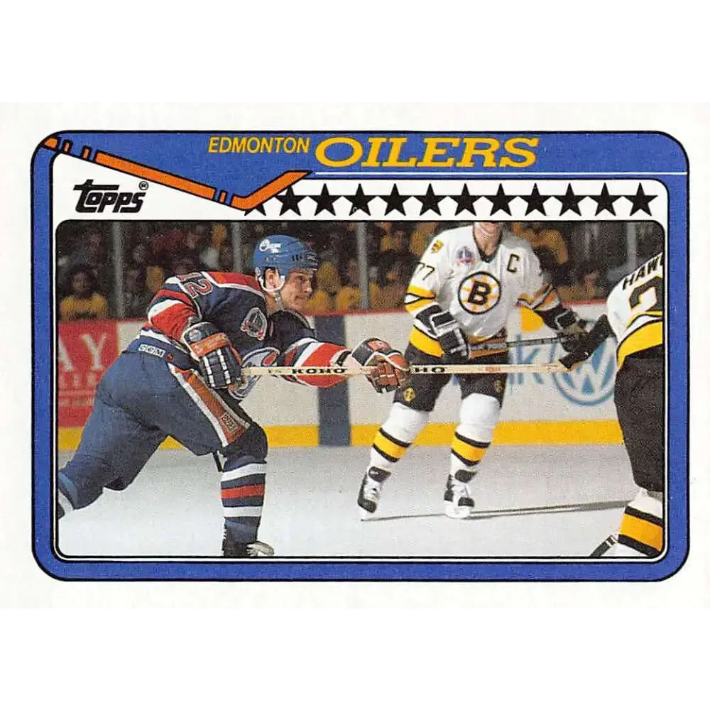 1990-91 Topps #251 Oilers Team NM-MT Edmonton Oilers Hockey Card - Hockey Card Single