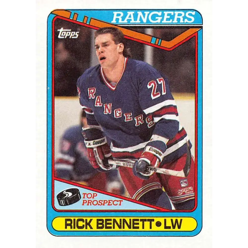 1990-91 Topps #252 Rick Bennett NM-MT New York Rangers Hockey Card - Hockey Card Single