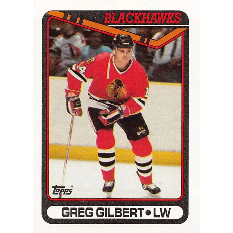 1990-91 Topps #255 Greg Gilbert NM-MT Chicago Blackhawks Hockey Card - Hockey Card Single