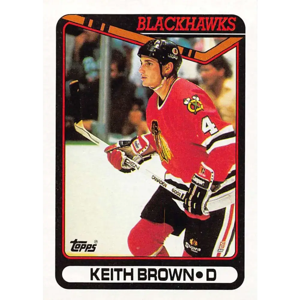 1990-91 Topps #276 Keith Brown NM-MT Chicago Blackhawks Hockey Card