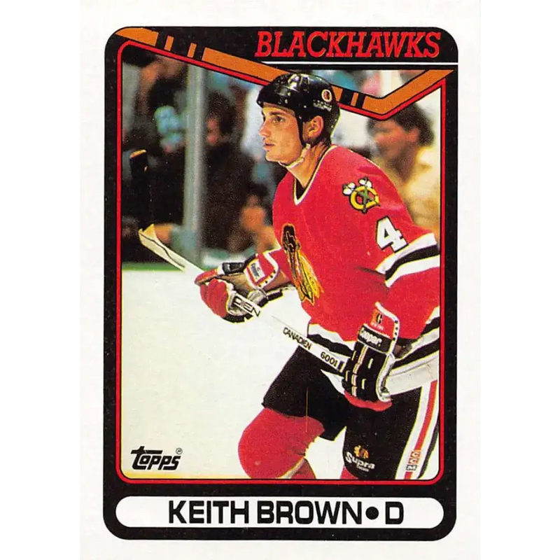 1990-91 Topps #276 Keith Brown NM-MT Chicago Blackhawks Hockey Card