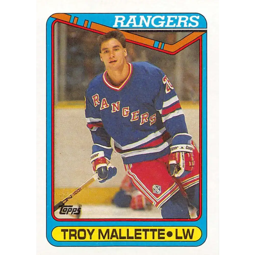 1990-91 Topps #277 Troy Mallette NM-MT New York Rangers Hockey Card - Hockey Card Single