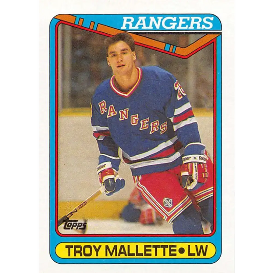 1990-91 Topps #277 Troy Mallette NM-MT New York Rangers Hockey Card