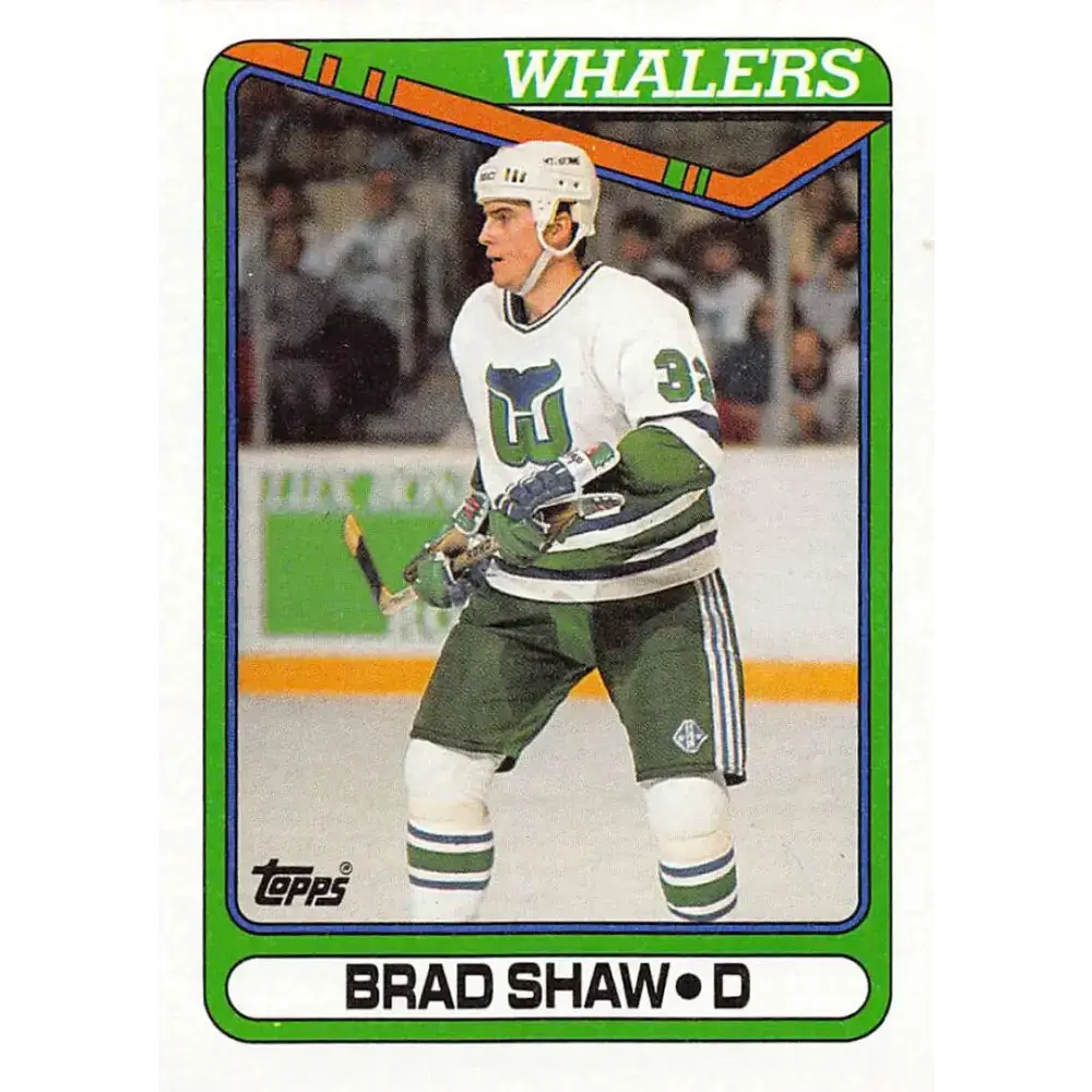 1990-91 Topps #279 Brad Shaw NM-MT Hartford Whalers Hockey Card - Hockey Card Single