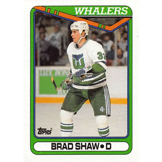 1990-91 Topps #279 Brad Shaw NM-MT Hartford Whalers Hockey Card - Hockey Card Single