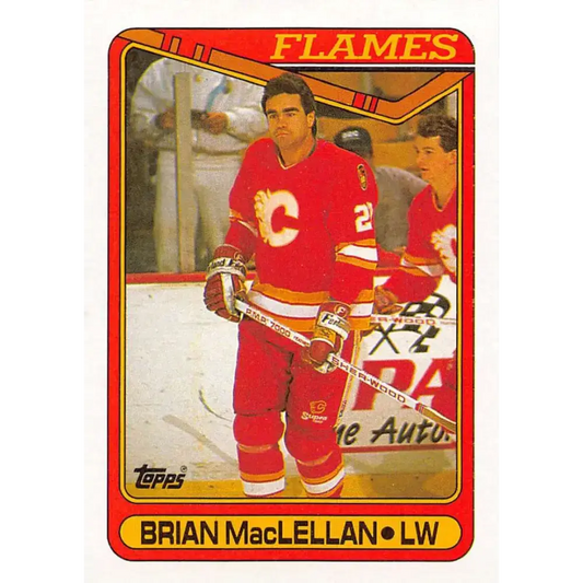 1990-91 Topps #286 Brian MacLellan NM-MT Calgary Flames Hockey Card - Hockey Card Single