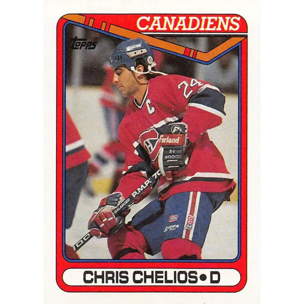 1990-91 Topps #29 Chris Chelios NM-MT Montreal Canadiens Hockey Card