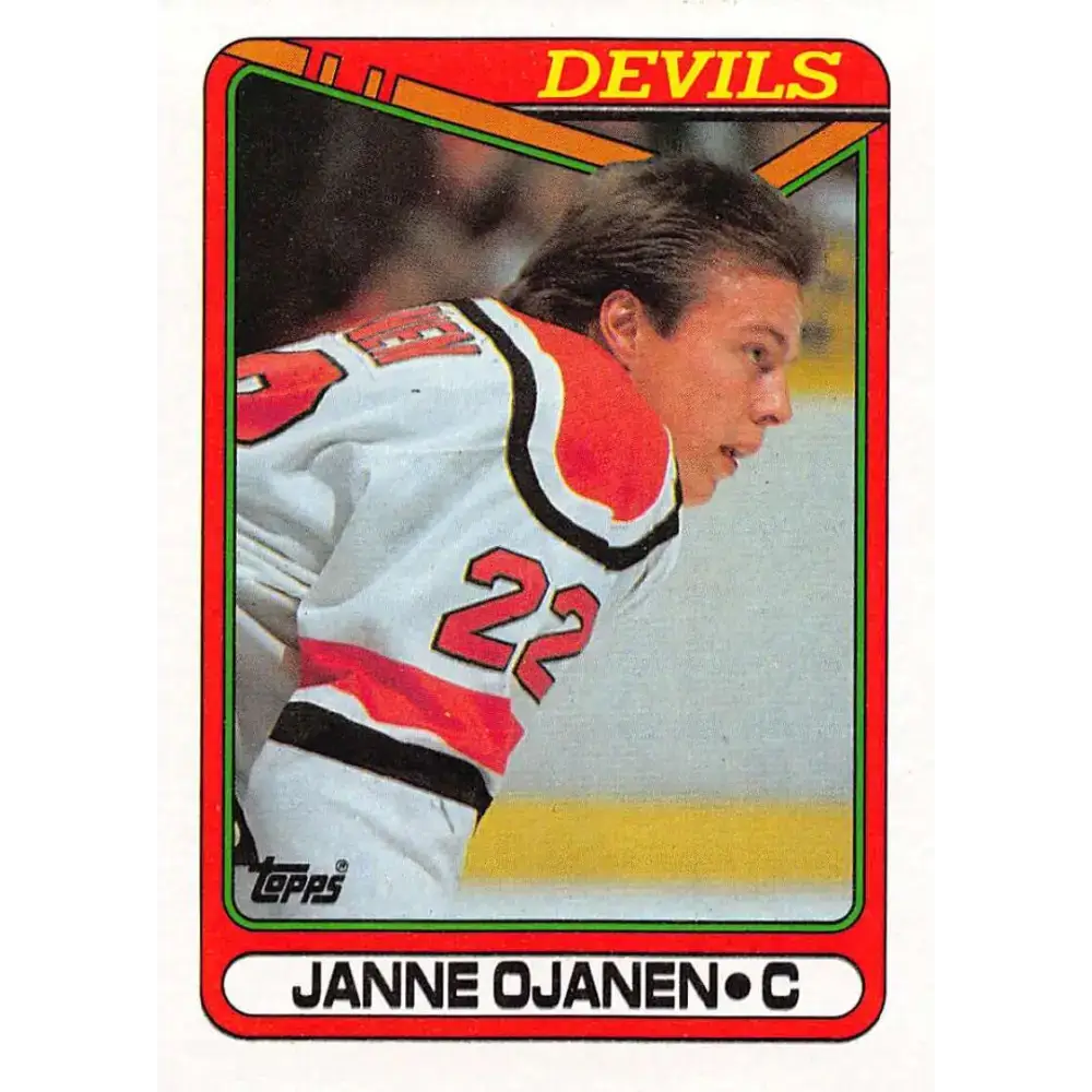1990-91 Topps #30 Janne Ojanen NM-MT New Jersey Devils Hockey Card - Hockey Card Single