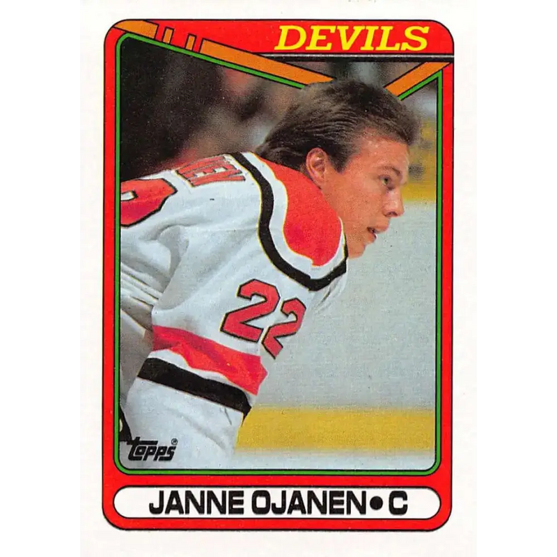 1990-91 Topps #30 Janne Ojanen NM-MT New Jersey Devils Hockey Card - Hockey Card Single