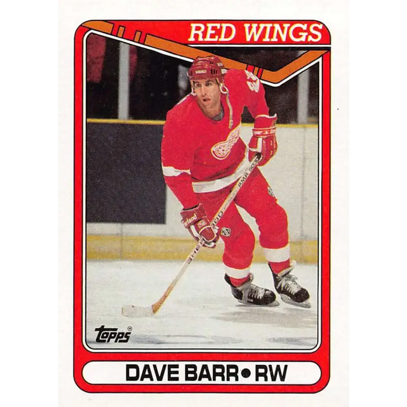 1990-91 Topps #308 Dave Barr NM-MT Detroit Red Wings Hockey Card - Hockey Card Single