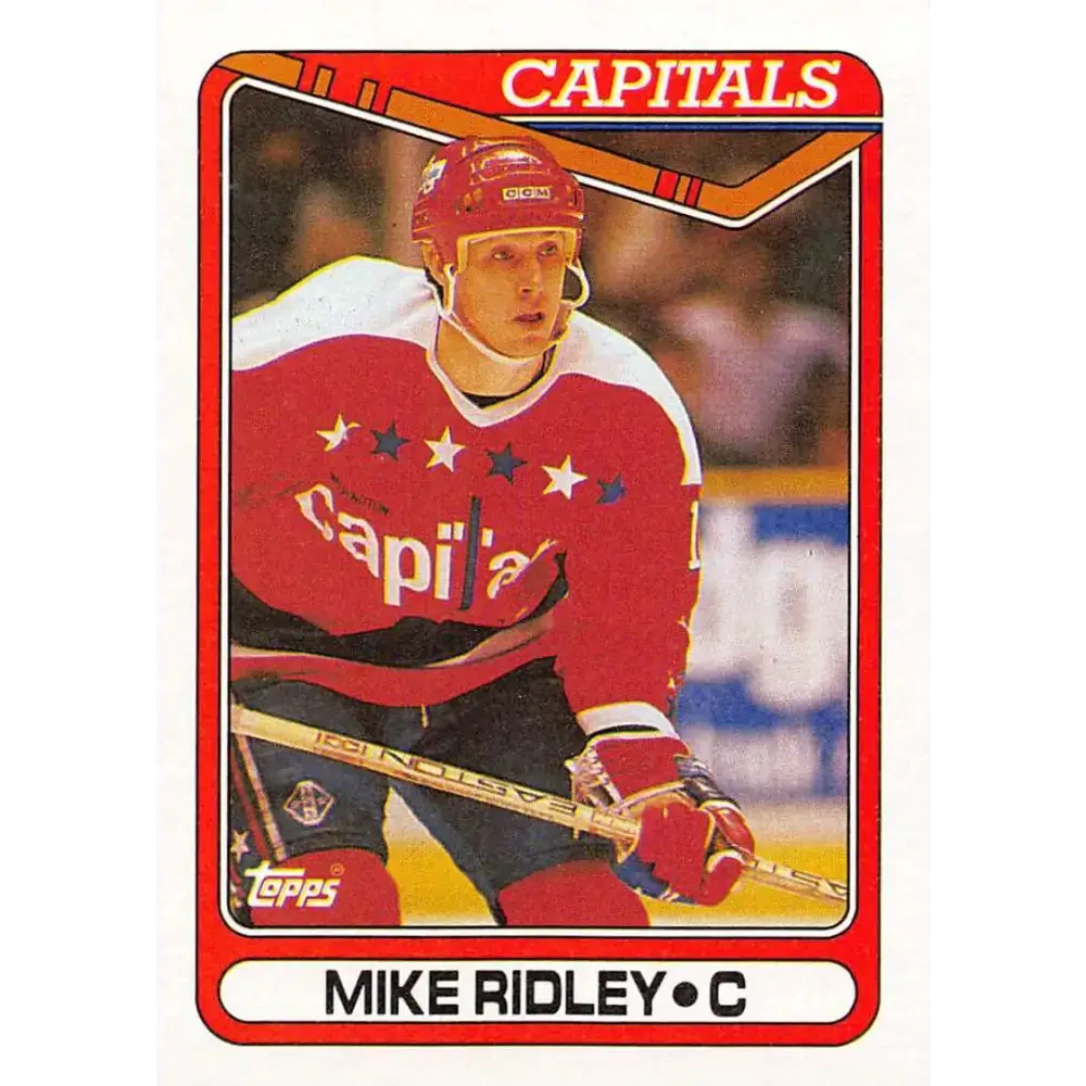 1990-91 Topps #327 Mike Ridley NM-MT Washington Capitals Hockey Card - Hockey Card Single