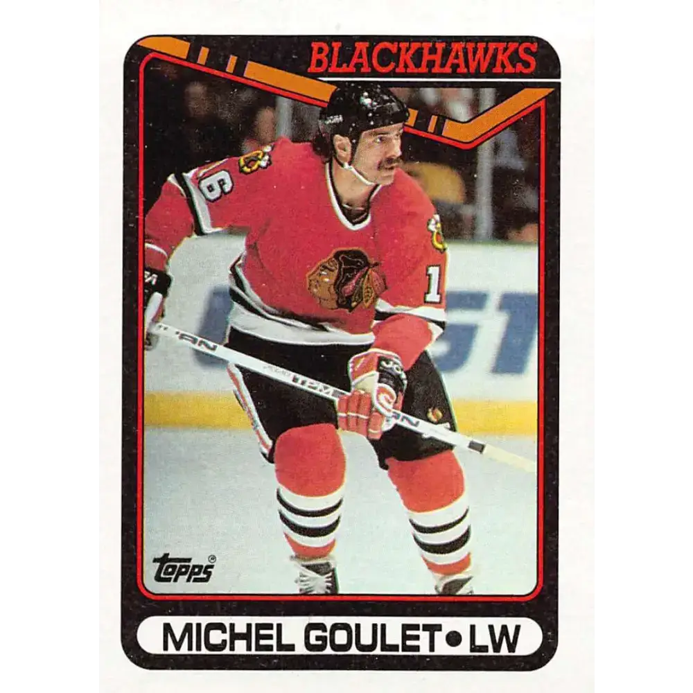 1990-91 Topps #329 Michel Goulet NM-MT Chicago Blackhawks Hockey Card - Hockey Card Single