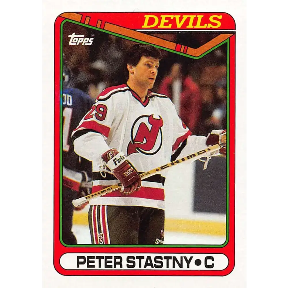 1990-91 Topps #334 Peter Stastny NM-MT New Jersey Devils Hockey Card - Hockey Card Single