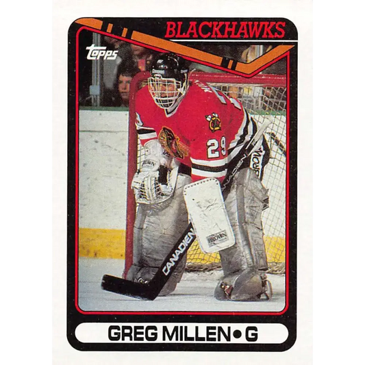 1990-91 Topps #335 Greg Millen NM-MT Chicago Blackhawks Hockey Card
