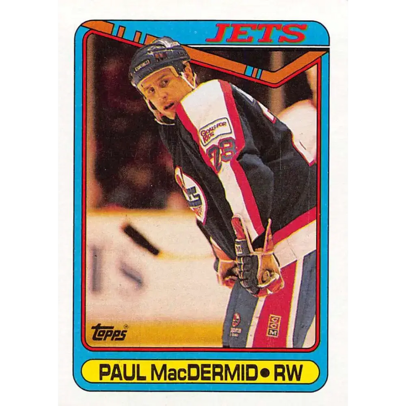 1990-91 Topps #338 Paul MacDermid NM-MT Winnipeg Jets Hockey Card - Hockey Card Single
