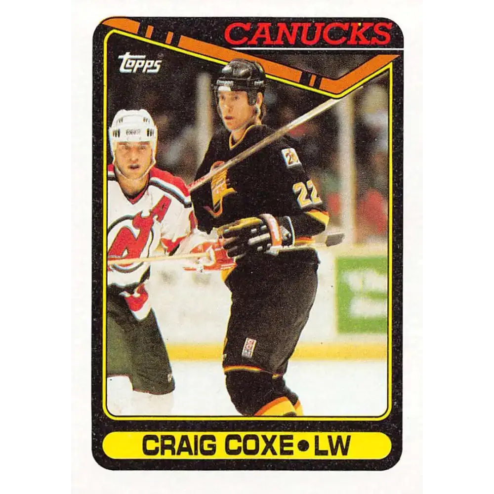 1990-91 Topps #339 Craig Coxe NM-MT Vancouver Canucks Hockey Card - Hockey Card Single