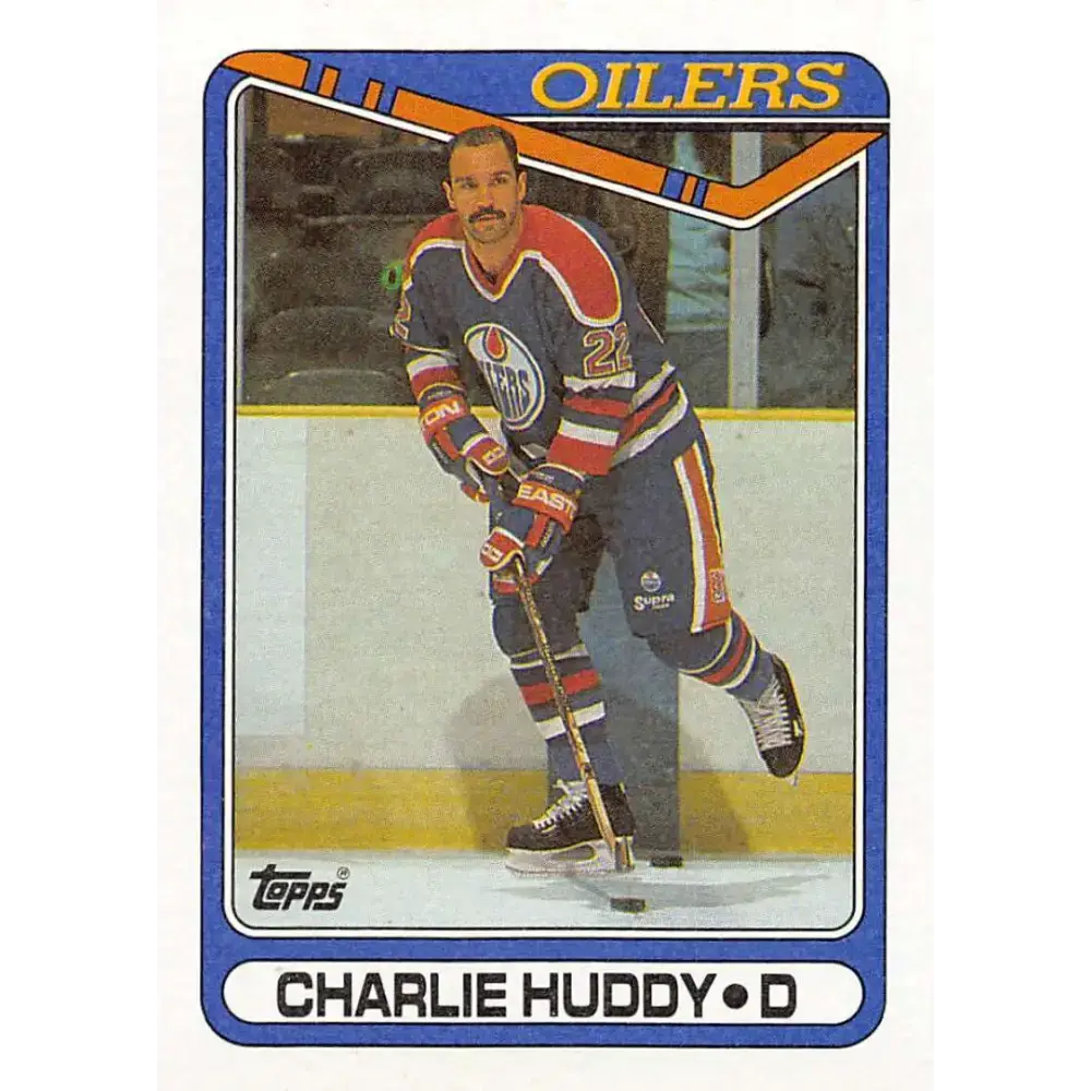 1990-91 Topps #344 Charlie Huddy NM-MT Edmonton Oilers Hockey Card - Hockey Card Single