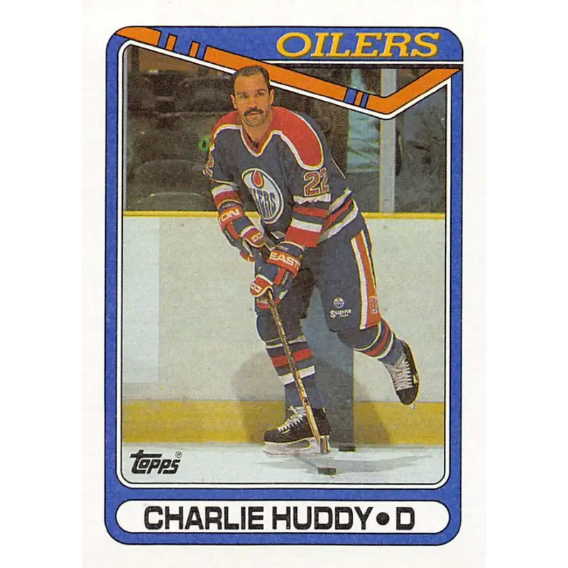1990-91 Topps #344 Charlie Huddy NM-MT Edmonton Oilers Hockey Card - Hockey Card Single