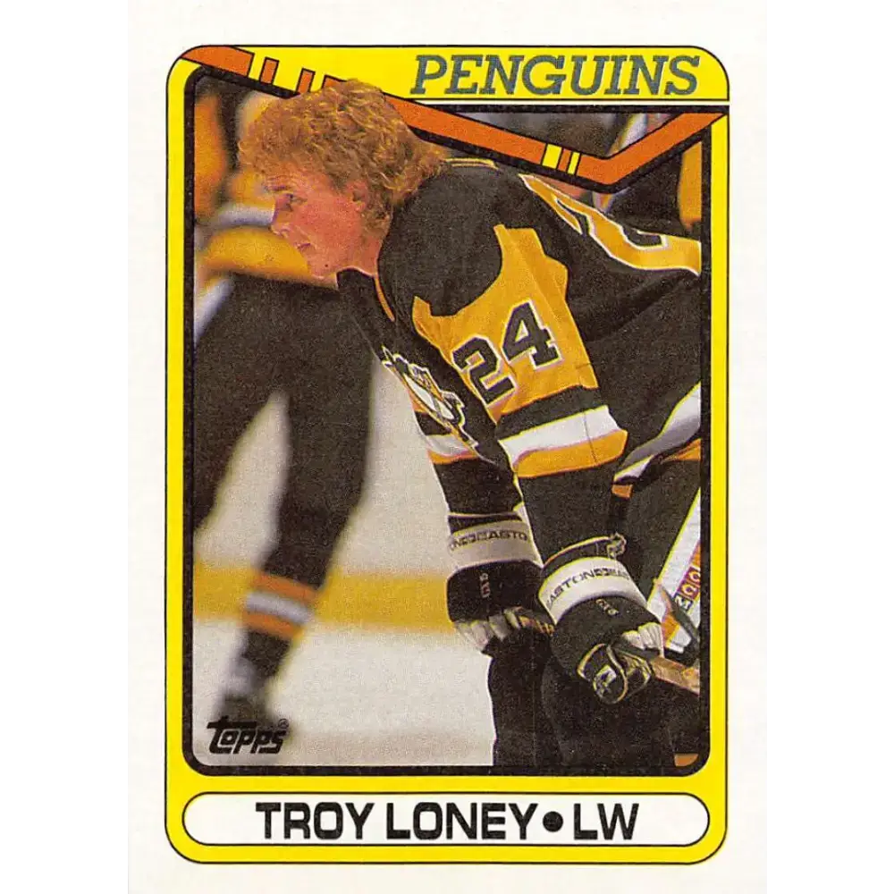 1990-91 Topps #347 Troy Loney NM-MT Pittsburgh Penguins Hockey Card - Hockey Card Single