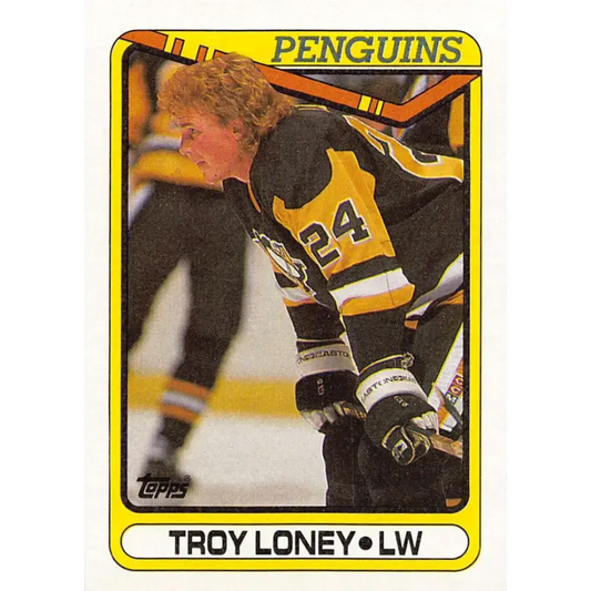 1990-91 Topps #347 Troy Loney NM-MT Pittsburgh Penguins Hockey Card