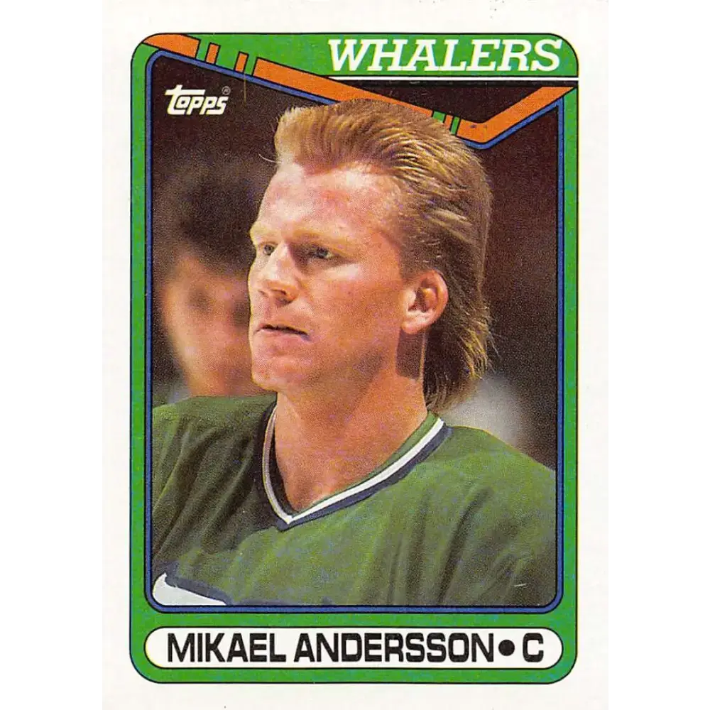 1990-91 Topps #35 Mikael Andersson NM-MT RC Rookie Hartford Whalers Hockey Card - Hockey Card Single