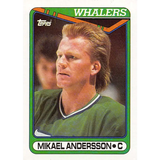 1990-91 Topps #35 Mikael Andersson NM-MT RC Rookie Hartford Whalers Hockey Card - Hockey Card Single