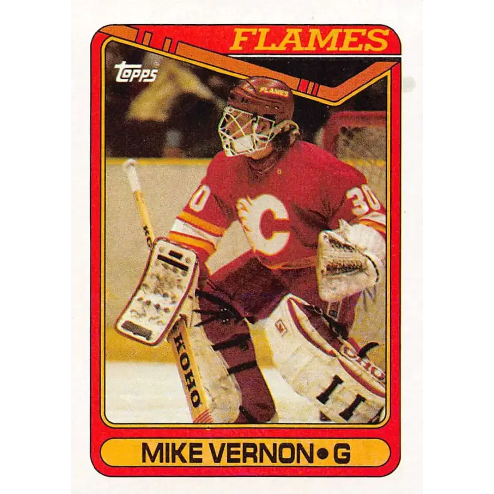 1990-91 Topps #351 Mike Vernon NM-MT Calgary Flames Hockey Card