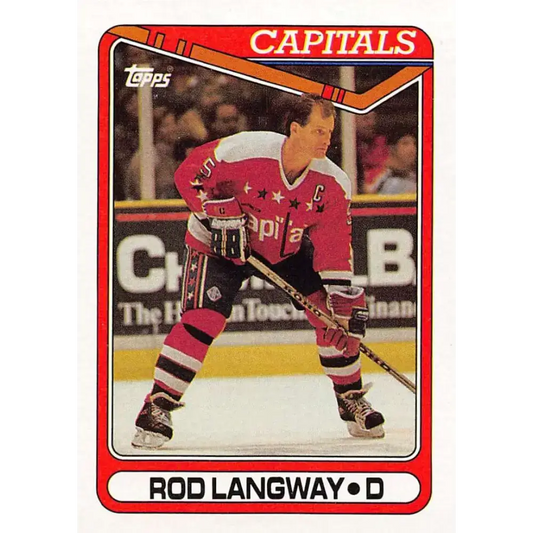 1990-91 Topps #353 Rod Langway NM-MT Washington Capitals Hockey Card