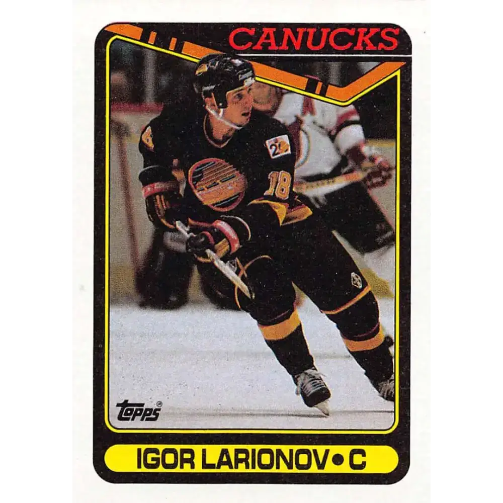 1990-91 Topps #359 Igor Larionov NM-MT RC Rookie Vancouver Canucks Hockey Card