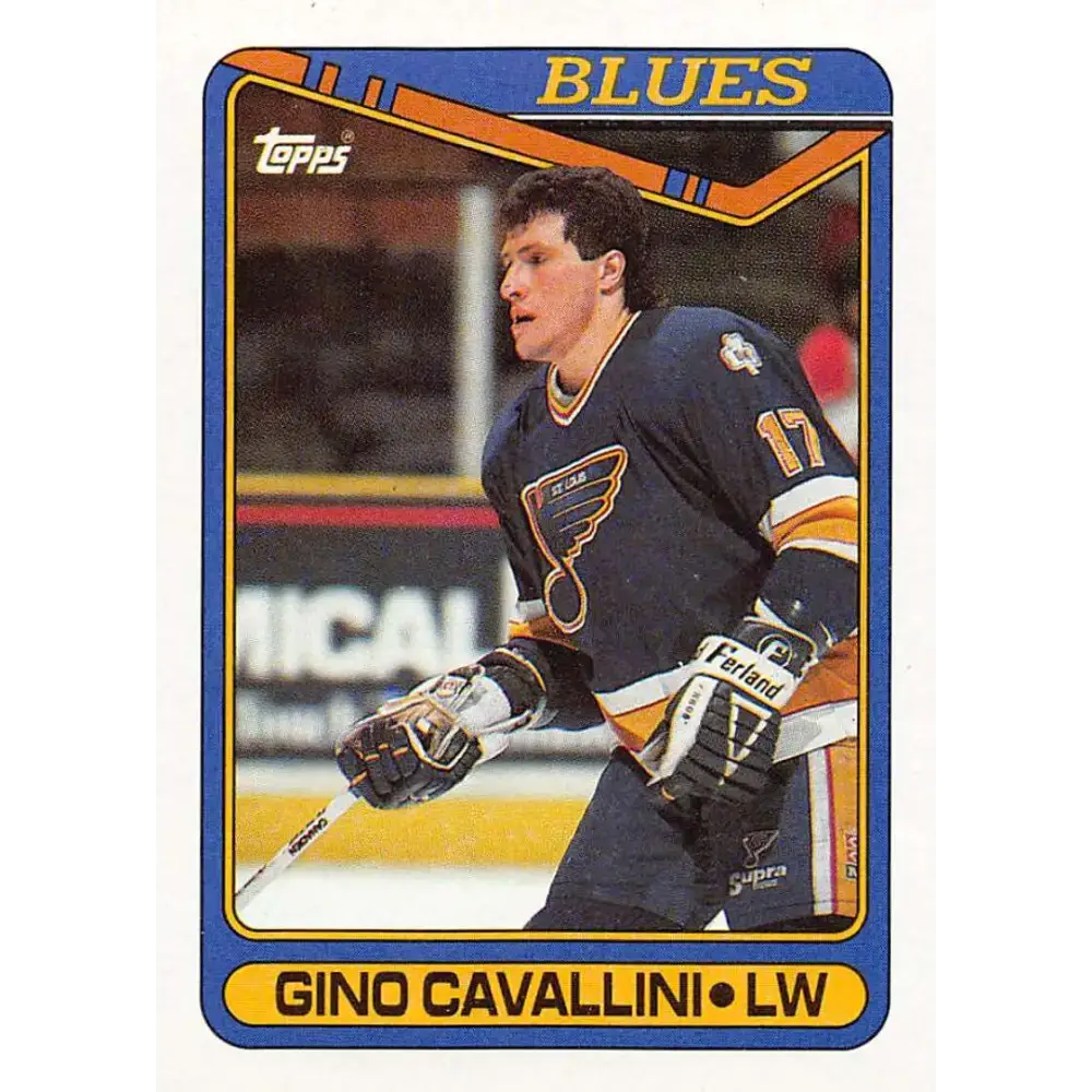 1990-91 Topps #36 Gino Cavallini NM-MT St. Louis Blues Hockey Card - Hockey Card Single