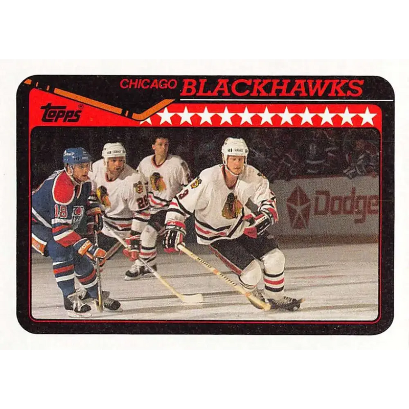1990-91 Topps #363 Dave Manson/Doug Wilson NM-MT Chicago Blackhawks Hockey Card - Hockey Card Single