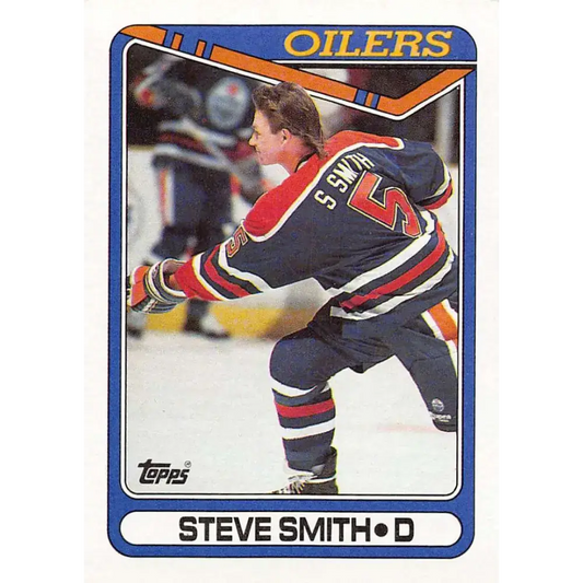 1990-91 Topps #368 Steve Smith NM-MT Edmonton Oilers Hockey Card - Hockey Card Single