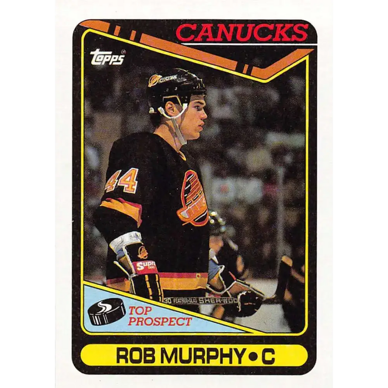 1990-91 Topps #37 Rob Murphy NM-MT Vancouver Canucks Hockey Card - Hockey Card Single